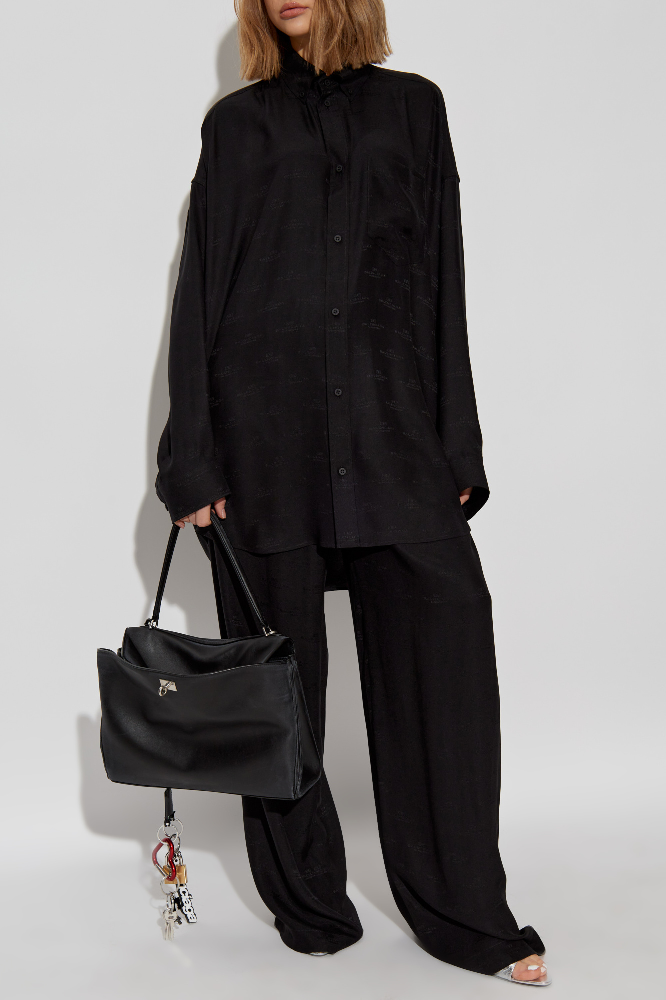 BALENCIAGA　シルク　トップス BALENCIAGA Ruched silk-chiffon bustier top | NET-A-PORTER